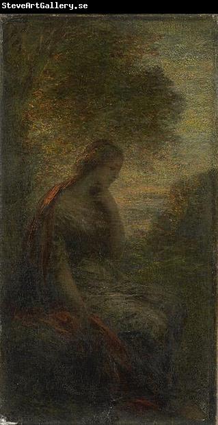 Henri Fantin-Latour Young Woman under a Tree at Sunset, Called